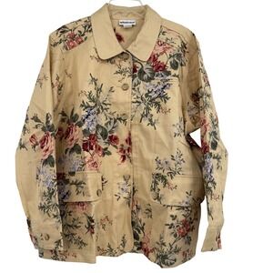 Vintage Women's National 3X Cottagecore Floral Cotton  Pockets Shacket Boho Y2K